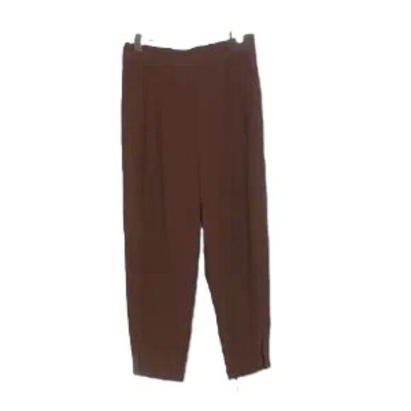 Vince Vicuna Rust Stove Pipe Pull On Pleated Side Slit Pants  Size S - Picture 1 of 6